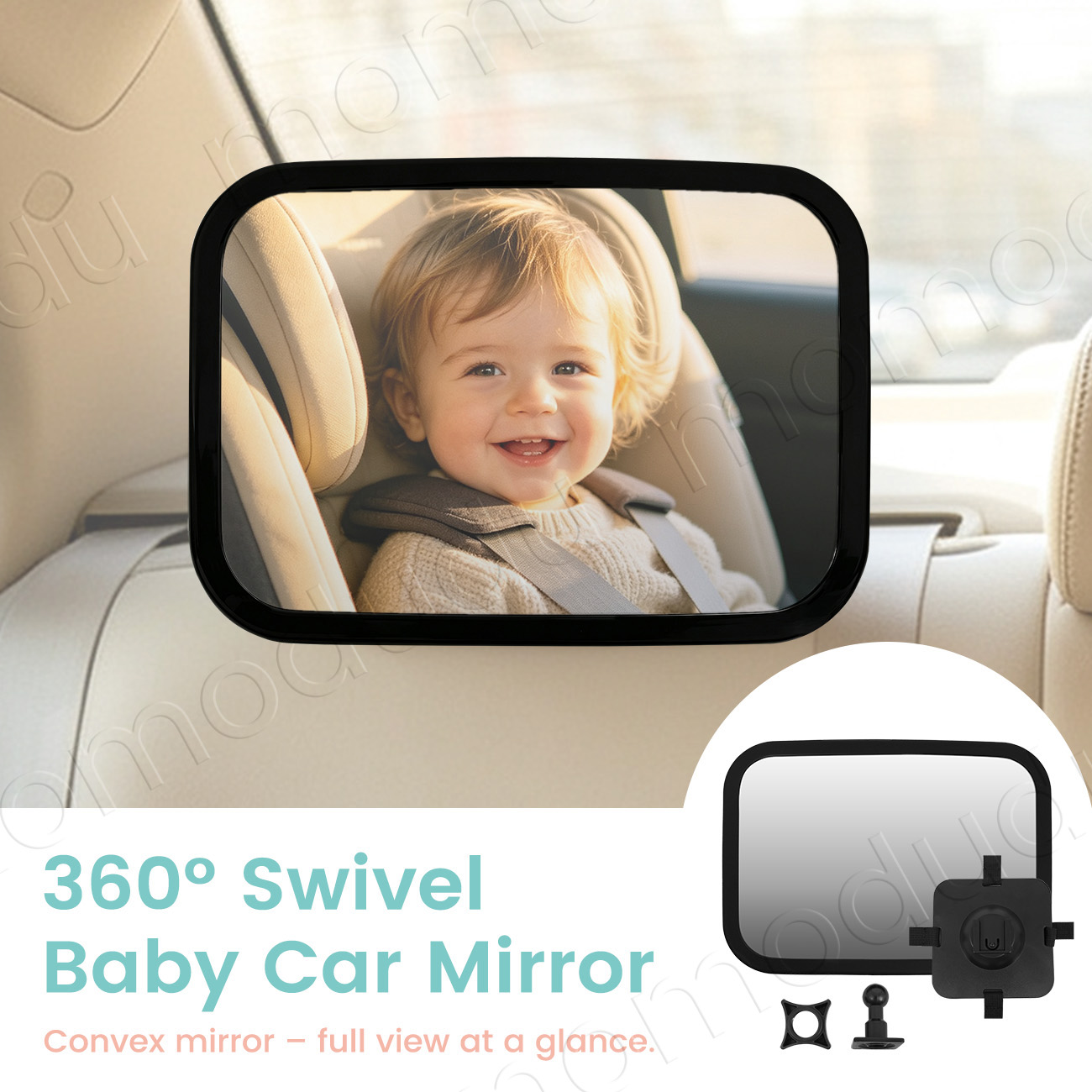 Car Accessories For Baby - 360 ° Espelho giratório e removível