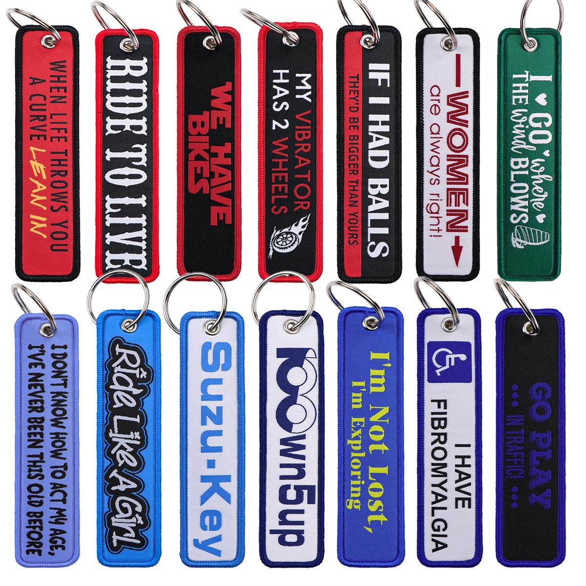1PC Chaveiro Bordado com Frase - Car Accessories Quotation avaliação e preço