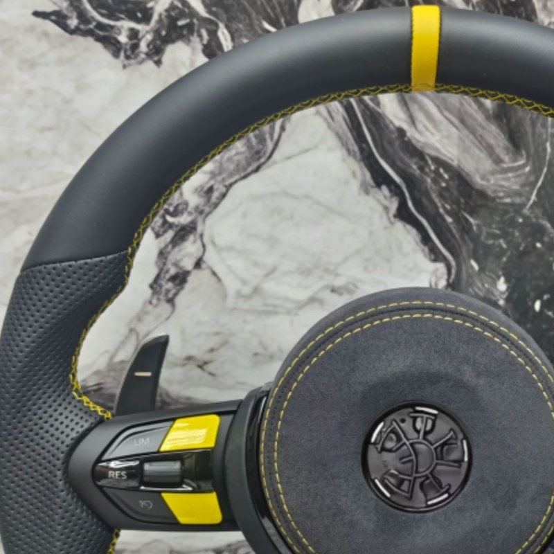 Volante de carro em couro camu - Car Accessories For Steering Wheel avaliação e preço